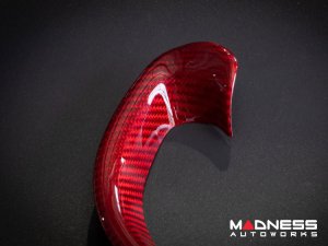 Alfa Romeo 4C Steering Wheel Trim - Carbon Fiber - Lower Trim Piece - Red Candy
